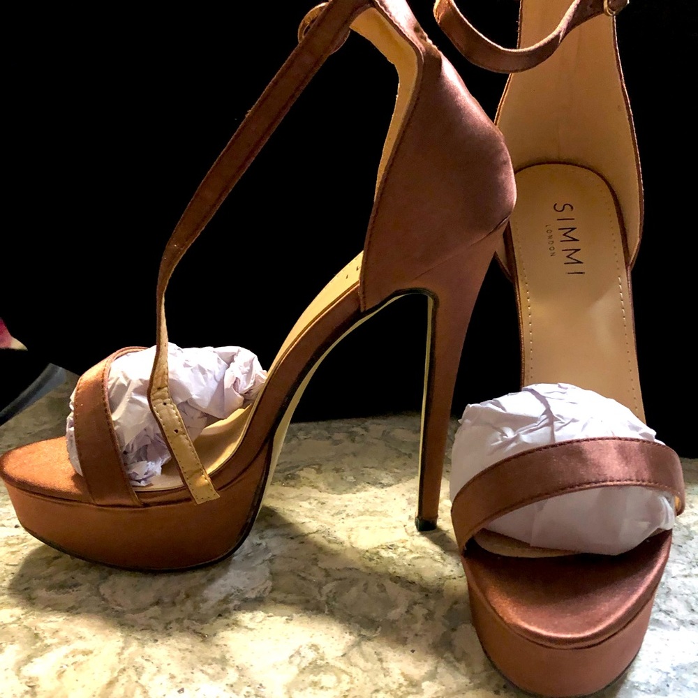 Simmi London Brown (Copper) Stiletto Heels
